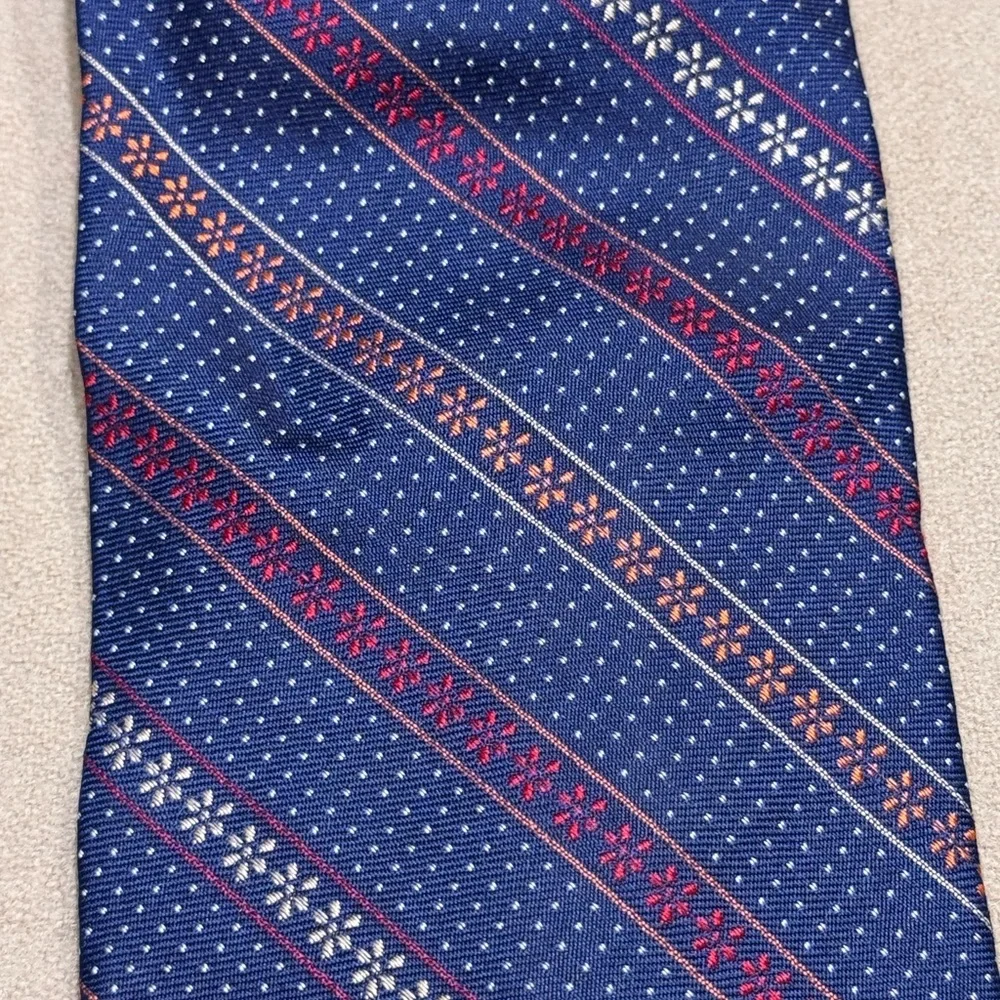 J. Crew Blue and Red Silk Striped Tie